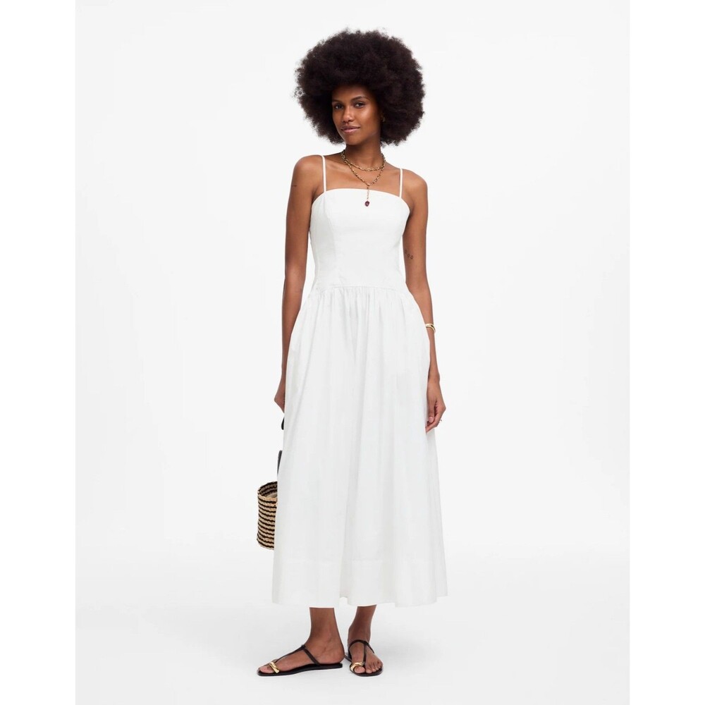 Madewell White Spaghetti-Strap Maxi Dress